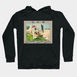 Vintage British Travel Poster: The Norfolk Broads Hoodie